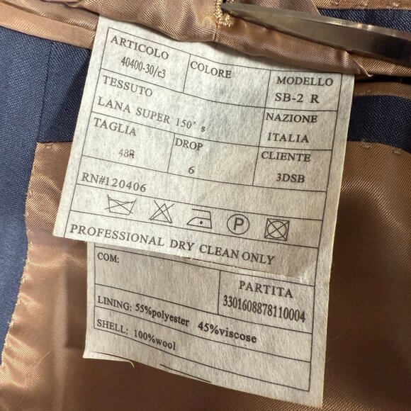 Di Stefano Italy 2 Piece Suit Men Size US 38R 100% Wool Pants 39 x 27 Made Italy - Picture 7 of 15